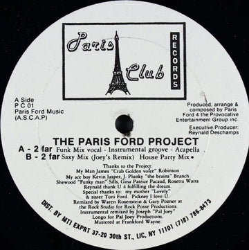 The Paris Ford Project - 2 Far Vinyl Vinly Record
