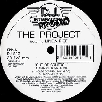The Project Featuring Linda Rice - Out Of Control Vinyl Vinly Record
