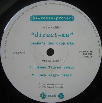 The Reese Project - Direct Me (Remixes) Vinyl Vinly Record