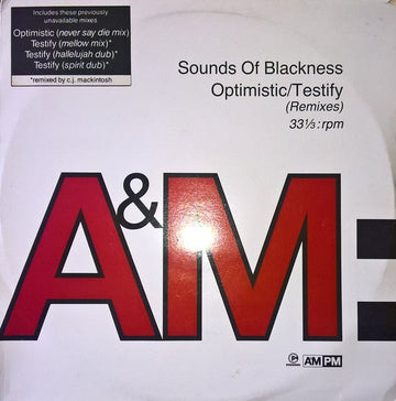 The Sounds Of Blackness - Optimistic / Testify (Remixes) Vinyl Vinly Record