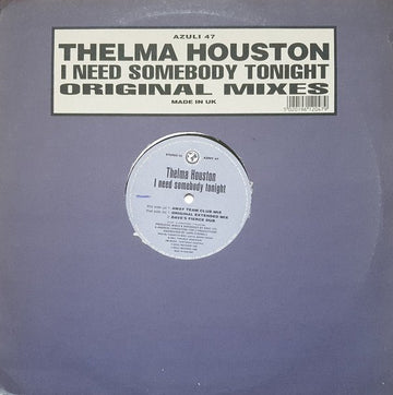 Thelma Houston - I Need Somebody Tonight (Original Mixes) Vinyl Vinly Record