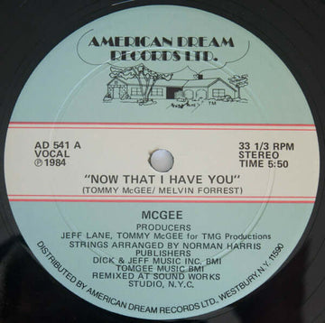 Tommy McGee - Now That I Have You Vinyl Vinly Record