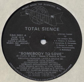 Total Sience - Somebody To Love Vinyl Vinly Record