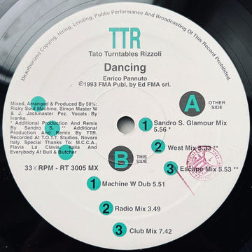 TTR (Tato Turntables Rizzoli) - Dancing Vinyl Vinly Record