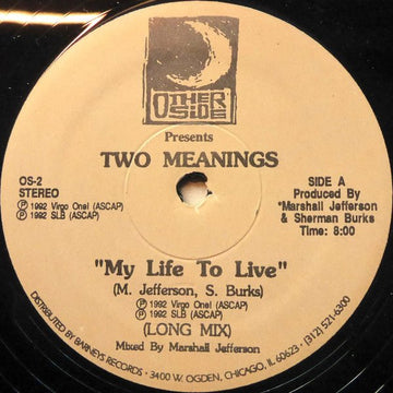 Two Meanings - My Life To Live Vinyl Vinly Record
