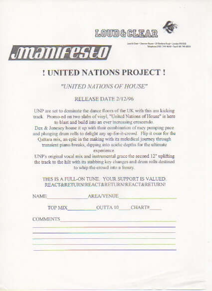 United Nations Project - United Nations Of House Vinyl