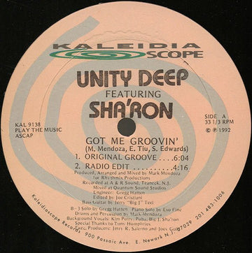 Unity Deep Featuring Sha'ron - Got Me Groovin' Vinyl Vinly Record