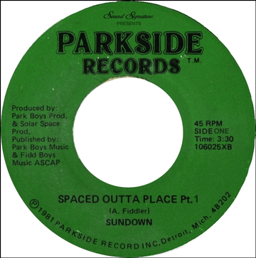 Sundown - 'Spaced Outta Place' Vinyl - Artists Sundown Genre Disco, Soul Release Date 18 March 2022 Cat No. SS0PK Format 7