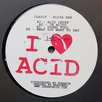 Elisa Bee - I Love Acid 029 (Ltd. 303 Copies) - Artists Elisa Bee Style Acid House Release Date 22 Mar 2024 Cat No. ILA029 Format 12
