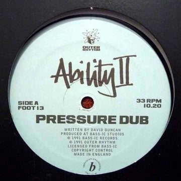 Ability II - Pressure Dub Vinly Record