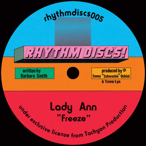 Lady Ann - Freeze (Tim Reaper Remix) - Artists Lady Ann Tim Reaper Genre Dancehall, Jungle Release Date 20 Jul 2022 Cat No. RHYTHMDISCS005 Format 10" Vinyl - Rhythm Discs! - Rhythm Discs! - Rhythm Discs! - Rhythm Discs! - Vinyl Record