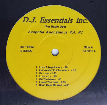 Various - Acapella Anonymous Vol. 1 Vinyl Vinly Record