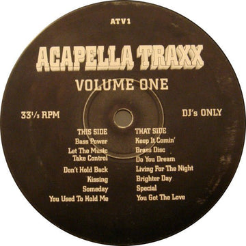 Various - Acapella Traxx Volume One Vinyl Vinly Record