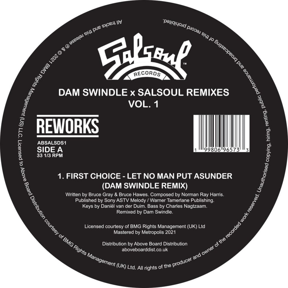 Various - Dam Swindle x Salsoul Remixes Vol 1 Vinyl