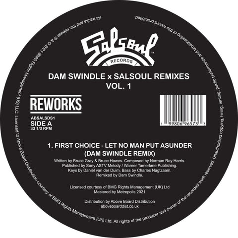 Various - Dam Swindle x Salsoul Remixes Vol 1 Vinyl - Vinyl Record