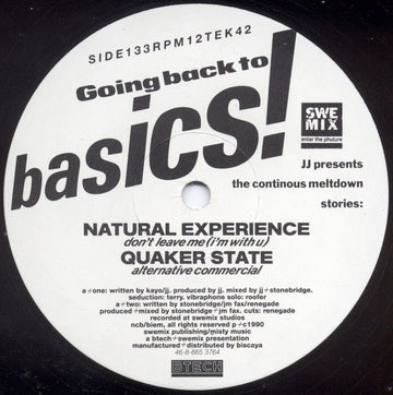 Various - Going Back To Basics! Vinyl Vinly Record