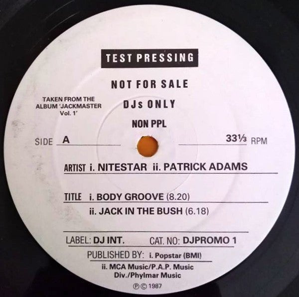 Various - Jackmaster 1 - Test Pressing Vinyl