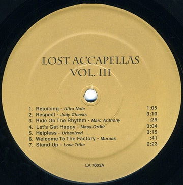 Various - Lost Accapellas Vol. III Vinyl Vinly Record