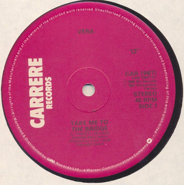 Vera - Take Me To The Bridge / Different People Vinyl Vinly Record