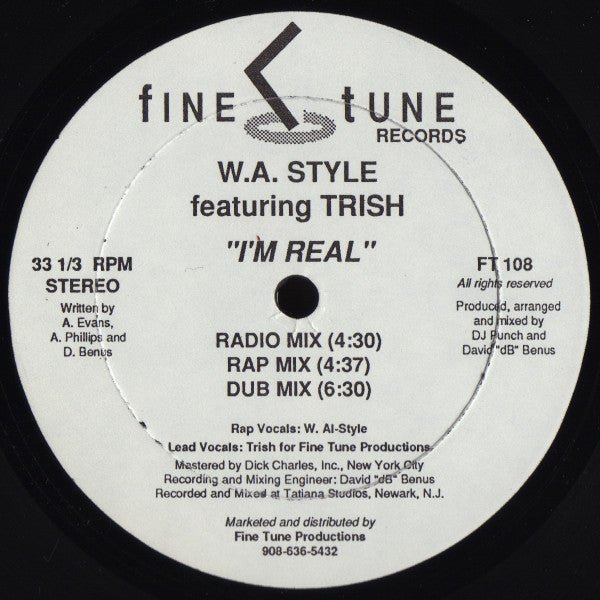 W. Al - Style Featuring Trish - I'm Real Vinyl