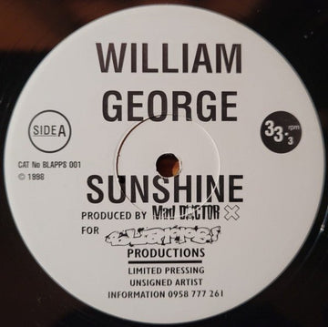 William George - Sunshine Vinyl Vinly Record