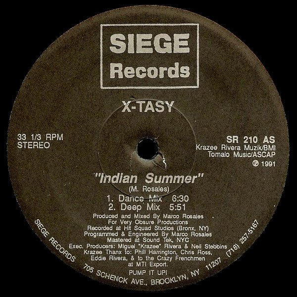 X - Tasy - Indian Summer Vinyl