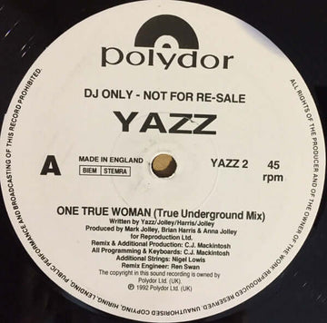 Yazz - One True Woman Vinyl Vinly Record