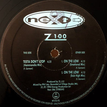 Z100 - Testa Don't Stop Vinyl Vinly Record