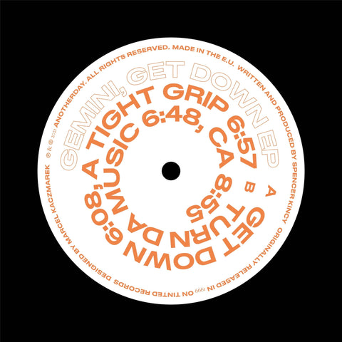 Gemini - Get Down - Artists Gemini Genre House, Deep House Release Date 28 Jan 2022 Cat No. 0009AD Format 12" Vinyl - Anotherday - Anotherday - Anotherday - Anotherday - Vinyl Record