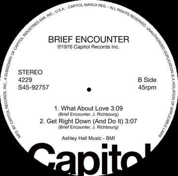 Various - Capitol Disco Sampler - Artists Brown Sugar Brief Encounter Genre Disco Release Date Cat No. S45-92757 Format 12