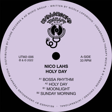 Nico Lahs - Holy Day - Artists Nico Lahs Genre Deep House, Jazzy House Release Date 26 May 2023 Cat No. UTM2-006 Format 12
