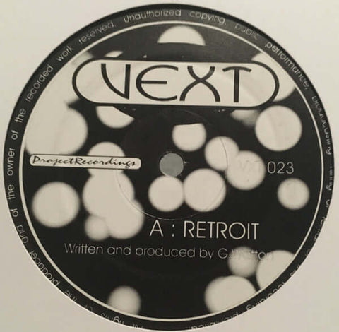 Vext - Retroit - Vext : Retroit (12") is available for sale at our shop at a great price. We have a huge collection of Vinyl's, CD's, Cassettes & other formats available for sale for music lovers - Project Recordings (3) - Project Recordings (3) - Project - Vinyl Record