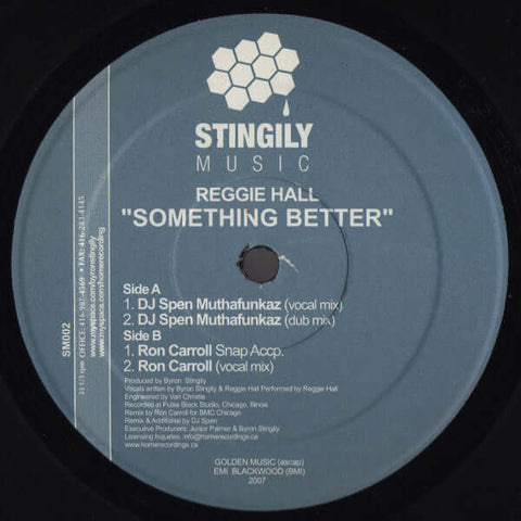 Reggie Hall - Something Better - Reggie Hall : Something Better (12") is available for sale at our shop at a great price. We have a huge collection of Vinyl's, CD's, Cassettes & other formats available for sale for music lovers - Stingily Music - Stingily - Vinyl Record