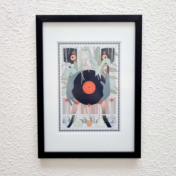 ColdCuts // HotWax x Rosie Rackham A4 Print (Framed) - Limited edition A4 ColdCuts // HotWax print designed by Rosie Rackham, framed in a mounted A3 Frame. - ColdCuts // HotWax Vinly Record