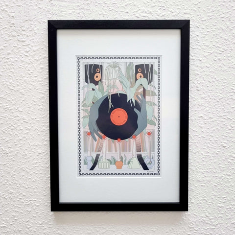 ColdCuts // HotWax x Rosie Rackham A4 Print (Framed) - Limited edition A4 ColdCuts // HotWax print designed by Rosie Rackham, framed in a mounted A3 Frame. - ColdCuts // HotWax - Vinyl Record