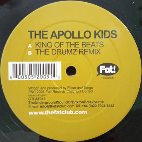 The Apollo Kids - King Of The Beats - The Apollo Kids : King Of The Beats (12") is available for sale at our shop at a great price. We have a huge collection of Vinyl's, CD's, Cassettes & other formats available for sale for music lovers - Fat! Records - - Vinyl Record