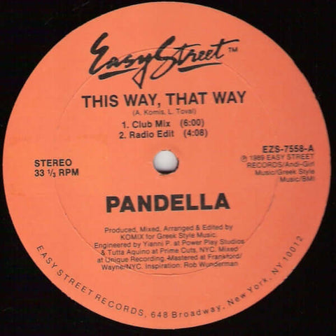 Pandella - This Way, That Way - Pandella : This Way, That Way (12") is available for sale at our shop at a great price. We have a huge collection of Vinyl's, CD's, Cassettes & other formats available for sale for music lovers - Easy Street Records - Easy - Vinyl Record
