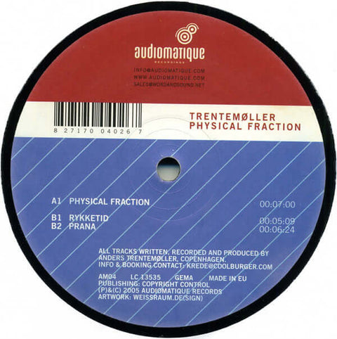 Trentemøller - Physical Fraction - Trentemøller : Physical Fraction (12", EP) is available for sale at our shop at a great price. We have a huge collection of Vinyl's, CD's, Cassettes & other formats available for sale for music lovers - Audiomatique Reco - Vinyl Record