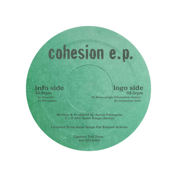 Aaron Palmquist - Cohesion - Aaron Palmquist - Cohesion EP (Vinyl) - Nathan Micay is pleased to present the next re-issue on Eternal Schvitz: Aaron Palmquist - Cohesion EP. As a mainstay of the Canadian underground rave scene during the 90’s... - Eternal Vinly Record
