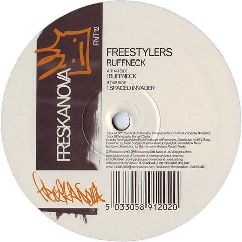 Freestylers - Ruffneck - Freestylers : Ruffneck (12") is available for sale at our shop at a great price. We have a huge collection of Vinyl's, CD's, Cassettes & other formats available for sale for music lovers - Freskanova - Freskanova - Freskanova - Fr - Vinyl Record