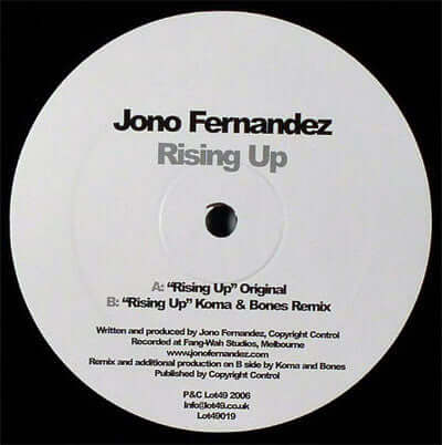 Jono Fernandez : Rising Up (12") is available for sale at our shop at a great price. We have a huge collection of Vinyl's, CD's, Cassettes & other formats available for sale for music lovers - Vinyl Record