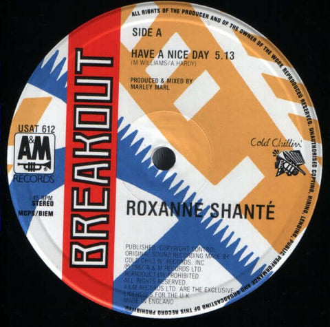 Roxanne Shanté - Have A Nice Day - Roxanne Shanté : Have A Nice Day (12") is available for sale at our shop at a great price. We have a huge collection of Vinyl's, CD's, Cassettes & other formats available for sale for music lovers - Breakout,A&M Records - Vinyl Record