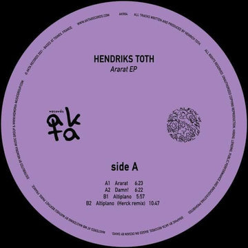 Hendriks Toth - Ararat EP - The talented Hendriks Toth does us proud on this first solo EP with 3 great tracks and the remix of the Romanian dj: Herck... - Akta Records - Akta Records - Akta Records - Akta Records Vinly Record
