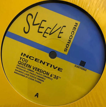 Incentive - You - Artists Incentive Genre Deep House, Reissue Release Date 19 May 2023 Cat No. Sleeve002 Format 12