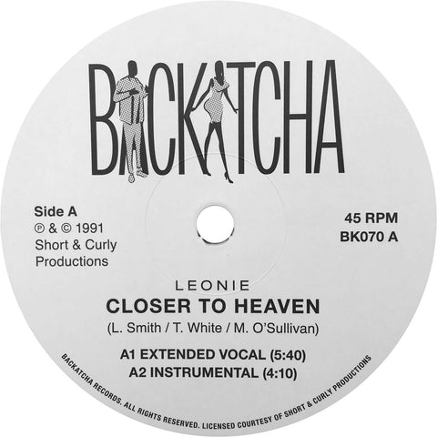 Leonie - Closer To Heaven - Artists Leonie Genre Street Soul, Reissue Release Date 31 Mar 2023 Cat No. BK070 Format 12" Vinyl - Backatcha Records - Backatcha Records - Backatcha Records - Backatcha Records - Vinyl Record