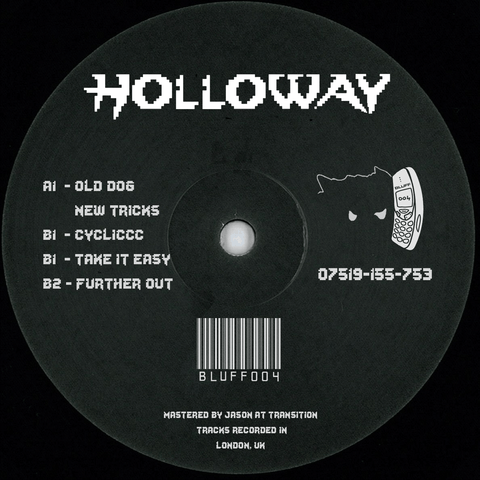 Holloway - BLUFF004 (Vinyl) Holloway - BLUFF004 (Vinyl) - 4 weighty trax from the big & bad SE London based producer, Holloway. Vinyl, 12", EP - Vinyl Record