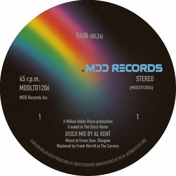 Al Kent - Rain - Artists Al Kent Genre Disco, Nu-Disco Release Date 14 January 2022 Cat No. MDDLTD 1206 Format 12