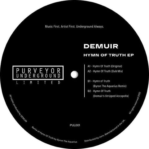Demuir - Hymn Of Truth - Artists Demuir Genre Purveyor Underground Limited Release Date May 2, 2022 Cat No. PUL 001 Format 12" Vinyl - Purveyor Underground Limited - Vinyl Record