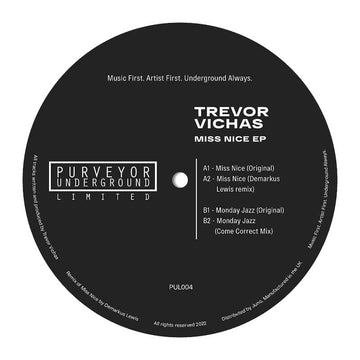 Trevor Vichas - Miss Nice - Artists Trevor Vichas Genre Funky House Release Date 18 Nov 2022 Cat No. PUL 004 Format 12