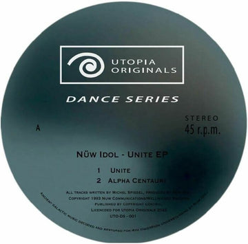 Nuw Idol - Unite - Artists Nuw Idol Genre Trance, Progressive House, Reissue Release Date 5 May 2023 Cat No. UTODS 001 Format 12